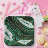 Assiettes En Carton Moss Green Geode et Crystals Art numérique (Fête)