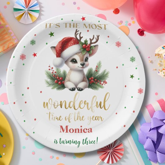 Assiettes En Carton Most wonderful time christmas birthday