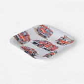 Assiettes En Carton Moteur Camion à aquarelle rouge mou (Angulaire)