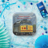 Assiettes En Carton Moteur ferroviaire jaune 18e anniversaire, nom, (Fête)