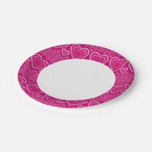 Assiettes En Carton Motif 2 de la Saint Valentin