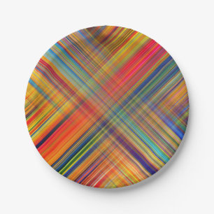 Assiettes En Carton Motif à carreaux kriss kross coloré