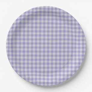 Assiettes En Carton Motif à carreaux violets