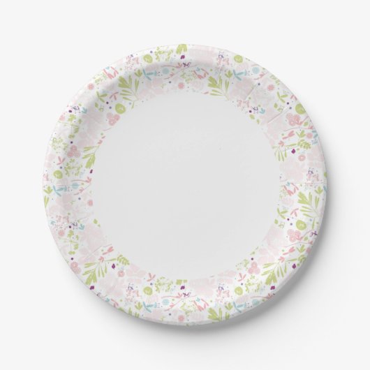 Assiettes En Carton motif à fleurs (Devant)