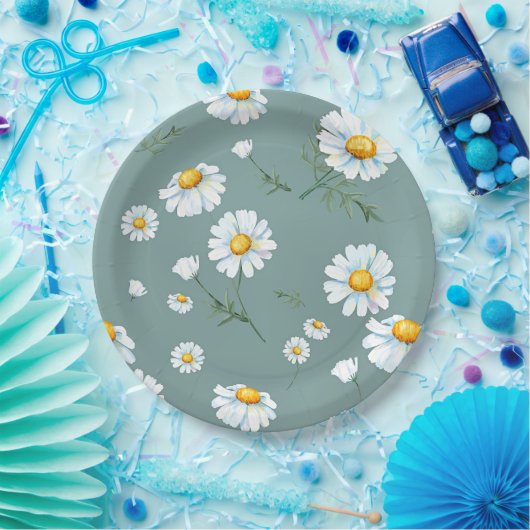 Assiettes En Carton Motif à fleurs Chamomile (Fête)