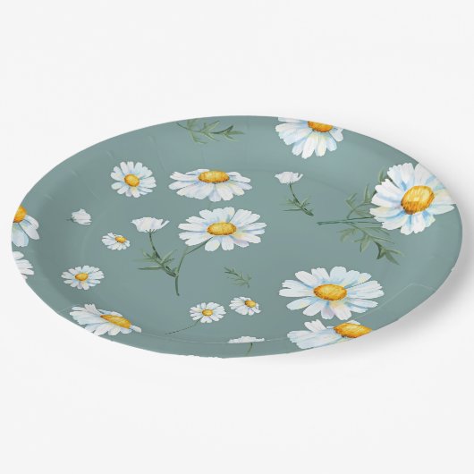 Assiettes En Carton Motif à fleurs Chamomile (Angle)