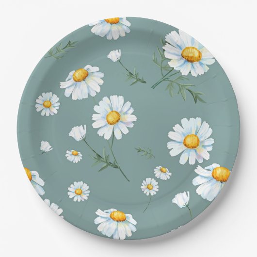 Assiettes En Carton Motif à fleurs Chamomile (Devant)