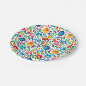 Assiettes En Carton Motif à fleurs d'art populaire 2 (Angle)