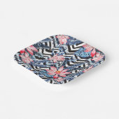 Assiettes En Carton Motif à fleurs de Lotus tropicaux (Angulaire)