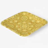 Assiettes En Carton Motif à fleurs Mandala - Or de moutarde et Jaune (Angulaire)