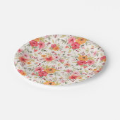 Assiettes En Carton Motif à fleurs Orange Doodle Garden (Angle)