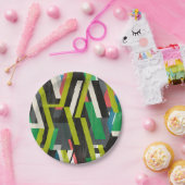 Assiettes En Carton Motif à flux de suspension diagonal (Fête)