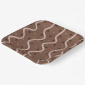 Assiettes En Carton Motif à goutte et à gouttes de chocolat foncé (Angulaire)