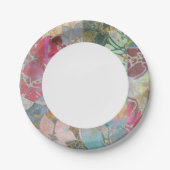 Assiettes En Carton motif à grunge floral d'art (Devant)