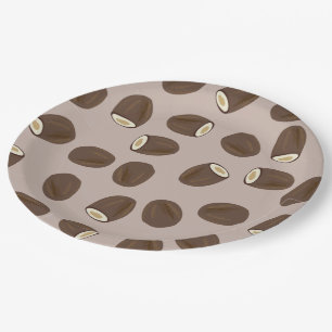 Assiettes En Carton Motif à la noix de coco