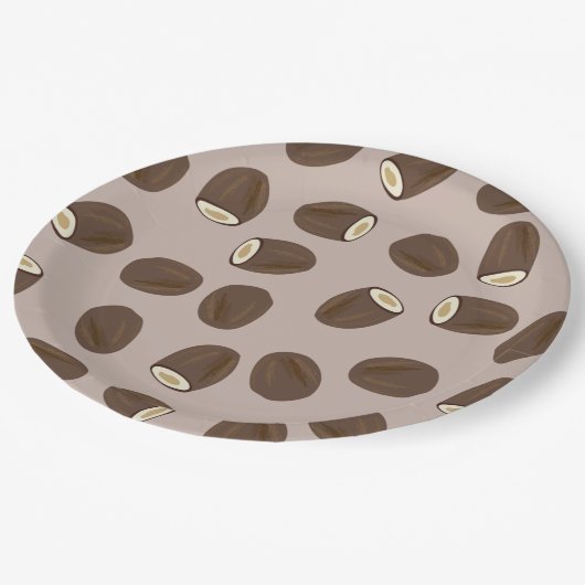 Assiettes En Carton Motif à la noix de coco (Angle)