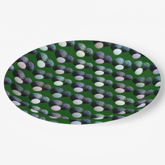 Assiettes En Carton Motif à pelouse verte, Plaques en papier (Angle)