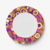 Assiettes En Carton Motif à point Polka Violet (Devant)