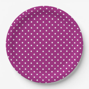 Assiettes En Carton Motif à pois violets