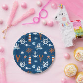 Assiettes En Carton Motif à thème marin (Fête)