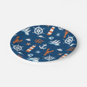 Assiettes En Carton Motif à thème marin (Angle)