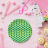 Assiettes En Carton Motif à vagues Art déco - vert jade (Fête)