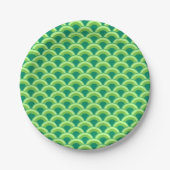 Assiettes En Carton Motif à vagues Art déco - vert jade (Devant)