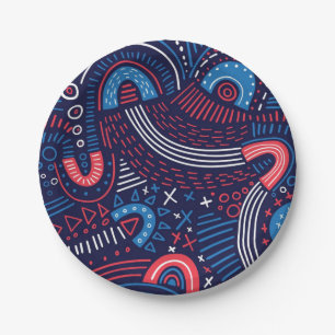 Assiettes En Carton Motif abstrait