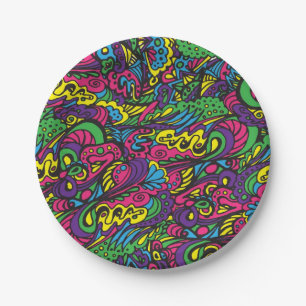 Assiettes En Carton motif Abstrait
