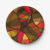 Assiettes En Carton Motif abstrait coloré (Devant)
