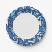 Assiettes En Carton Motif Abstrait de glace bleue (Devant)