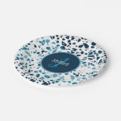 Assiettes En Carton Motif Abstrait en mosaïque de Terrazzo customisé (Angle)