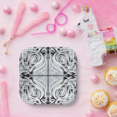 Assiettes En Carton Motif Abstrait gris noir blanc (Fête)