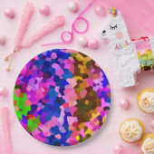 Assiettes En Carton Motif Abstrait Iridescendant (Fête)