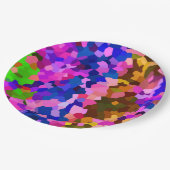 Assiettes En Carton Motif Abstrait Iridescendant (Angle)