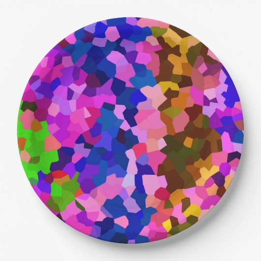 Assiettes En Carton Motif Abstrait Iridescendant (Devant)
