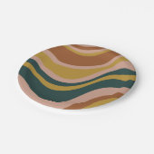 Assiettes En Carton Motif Abstrait Retro Waves Boho (Angle)