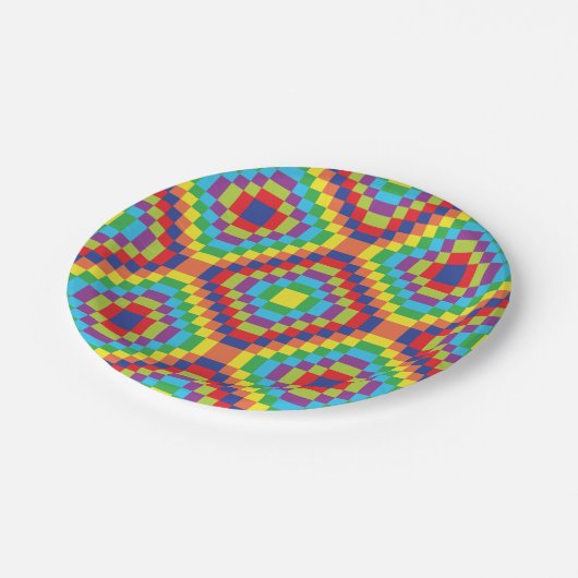 Assiettes En Carton Motif Abstrait rétroactif (Angle)