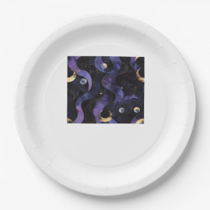 Assiettes En Carton Motif Abstrait Whimsigoth Classique