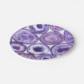 Assiettes En Carton Motif agate violet (Angle)