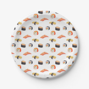 Assiettes En Carton Motif alimentaire japonais Sushi