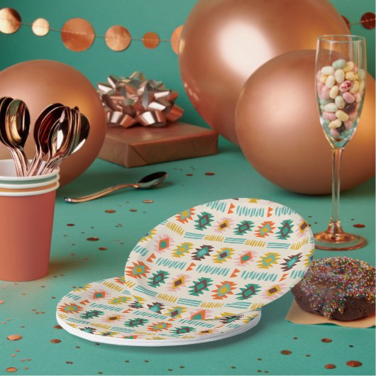 Assiettes En Carton Motif amérindien Navajo (Multi)