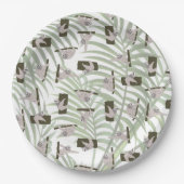 Assiettes En Carton Motif animal mignon Sloth en forêt sauvage (Devant)