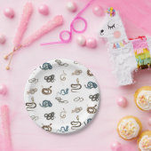 Assiettes En Carton Motif animal reptile de serpents colorés (Fête)