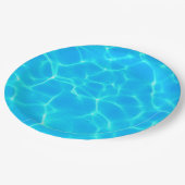 Assiettes En Carton Motif Aqua Avec Réflexion Vagues (Angle)