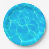 Assiettes En Carton Motif Aqua Avec Réflexion Vagues (Devant)