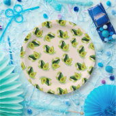 Assiettes En Carton Motif Aquarelle Avocados Vert (Fête)