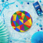 Assiettes En Carton Motif arc-en-ciel de Polygone (Fête)