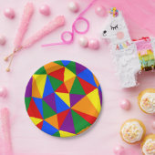 Assiettes En Carton Motif arc-en-ciel de Polygone (Fête)