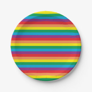 Assiettes En Carton Motif arc-en-ciel simple